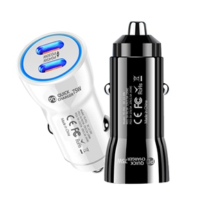 Nhanh Chóng Sạc Xe Hơi 30W 3.1A Loại C Pd45W Kép Loại-C Cổng 75W Mini USB Nhanh Chóng Sạc Điện Thoại Xe Hơi Ổ Cắm Adapter - Product Image 1