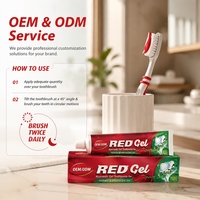 Dentifrice Gel Rouge Ayurvédique OEM/ODM 2 x 150g – Pack Économique Sans Fluorure avec Ingrédients Herbacés Puissants pour des Gencives Saines et des Dents Fortes