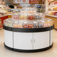 Armoire ronde en plastique blanc pour confiserie, pour la présentation et le stockage de bonbons en magasin de détail ou supermarché