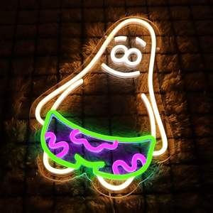 Anime Sponge <span class=keywords><strong>Bob</strong></span> Patrick Star insegna al neon per la decorazione della parete, simpatici personaggi dei cartoni animati luce notturna a Led per la stanza dei bambini, Neon luminoso <span class=keywords><strong>L</strong></span> - Product Image 1