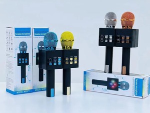 Trung Quốc Nhà máy trực tiếp xách tay không dây cho Bluetooth Karaoke <span class=keywords><strong>Microphone</strong></span> đèn <span class=keywords><strong>LED</strong></span> quà tặng tốt nhất đồ chơi cho trẻ em <span class=keywords><strong>Microphone</strong></span> phong cách Des - Product Image 3