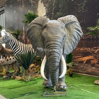 Réplique d'éléphant asiatique animatronique grandeur nature, statue d'animal sauvage robotique, modèle réaliste de pachyderme pour exposition zoologique
