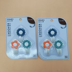 Rimei Novelty <b>Hooks</b> 3Pcs Strong Adhesive 1.5Kg Wall Mounted For Clothing Behind Doors On Walls - Product Image 1