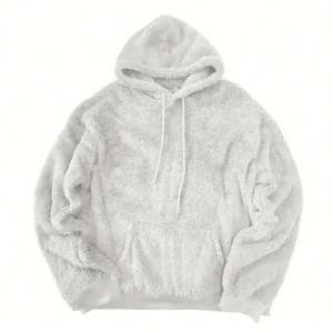 Custom Wholesale High Quality Manufacture Pullover Casual Thick Pockets Winter Warm <b>Sherpa</b> <b>Lined</b> Drawstring <b>Hoodie</b> Jacket - Product Image 3