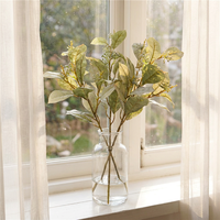 Vente en gros de feuilles de magnolia artificielles aux couleurs d'automne, branches d'eucalyptus de Paris, décoration de jardin, aménagement paysager, plante fleurie