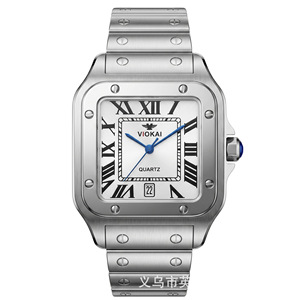 Reloj de Pulsera Viokai Cuadrado para Hombre, de Acero Inoxidable, Cuarzo Analógico, Resistente al Agua 30M, con Cierre Desplegable - Product Image 5