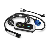 Kit pengisi daya Ev Model E 7kw, dengan colokan daya stee biru 32A & 16A Schuko 220V AC pengisi daya mobil rumah Zencar