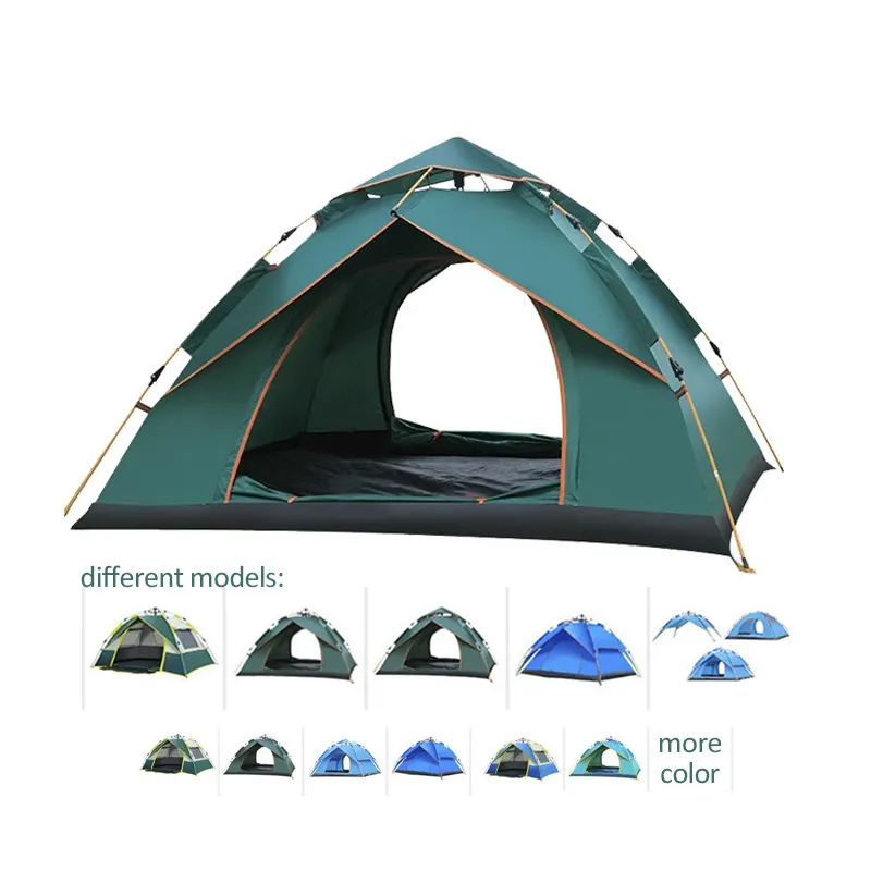 팝업 텐트 캠핑 3-4Person 자동 설정 2in 1 디자인 더블 레이어 방수 인스턴트 텐트 2 문 쉬운 가족 텐트
