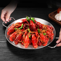 Poêle à paella en acier inoxydable, pot de cuisson pour fruits de mer avec double poignée pour restaurant, cuisine et usage extérieur