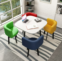 Muebles para el hogar extensible ahorro de espacio de 4 plazas cuadrado sillas de mesa pequeña restaurante MDF juego de mesa de comedor