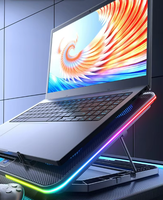 Support de refroidissement pour ordinateur portable RGB A25 ABS avec ventilateurs à refroidissement par air, support réglable et base de refroidissement pour jeux