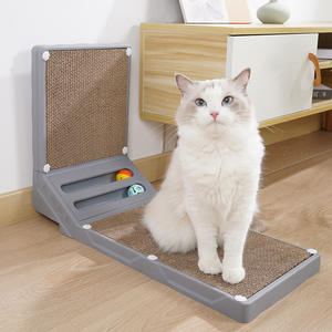 Juguete vertical para rascar gatos en forma de L con bola de papel corrugado, tabla para rascar para gatos de interior, almohadillas para rascar gatos - Product Image 2