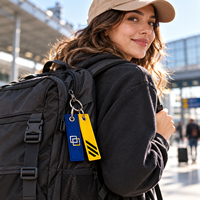 Porte-clés tissé personnalisé Anime Jet Tag, brodé double face, en tissu, pour cadeau promotionnel