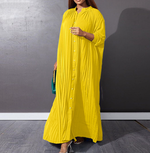 Nuovi Arrivi Abbigliamento Donna <span class=keywords><strong>Taglie</strong></span> Forti, Abiti Camicia Eleganti e Alla Moda, Vestito Casual Ampio con Pieghe Pressate - Product Image 5