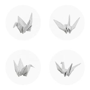 Japanische Liebevolle Glitzer-Silber Origami-Kraniche Mobile Girlande 100 Stück Handgefertigte Gefaltete Papierkunst für Hochzeit Party Feiertag - Product Image 3