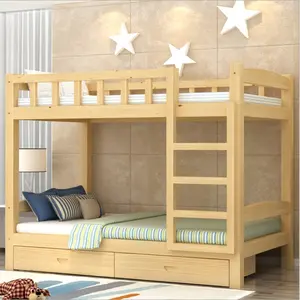 2022ที่กำหนดเองสีเด็กเฟอร์นิเจอร์ห้องนอนราคาถูกไม้เด็กเตียงสองชั้นที่มีบันได