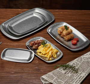 Plateau de service empilable en acier inoxydable de style coréen, plateau à collation en métal anti-déformation pour <span class=keywords><strong>restaurant</strong></span> coréen, bar, café, maison - Product Image 6
