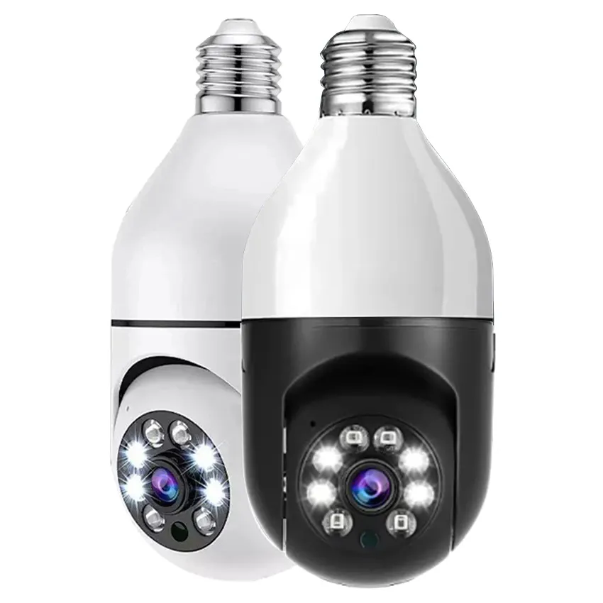 Telecamera IP CCTV di sicurezza domestica con tracciamento umano automatico a 355 gradi telecamera di sorveglianza con lampadina wireless wifi 1080P HD E27 compatibile