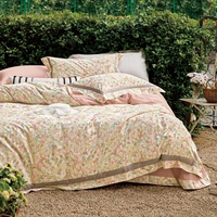 Ensemble de literie en coton floral à tons chauds YCSP, vente en gros et sur mesure, comprenant draps, housse de couette et taies d'oreiller