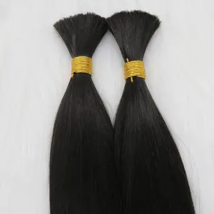 Wholesale Human Hair Bulk No Weft Cuticle Aligned Double Drawn Long Bulk Human Hair For V Light Hair Extension