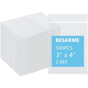Bolsas pequeñas de plástico con cierre hermético de 3" x 4" y 2 milésimas de pulgada, transparentes y resellables para guardar joyas - Product Image 1
