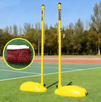 Poteau de filet de badminton portable extérieur avec équipement d'entraînement à roues pour utilisation sur le terrain