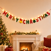 Guirlande de Noël en feutre doux, légère et réutilisable, décoration suspendue personnalisée pour fêtes de fin d'année