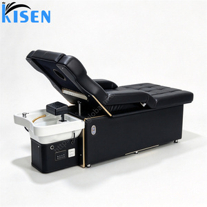 KISEN Lit de lavage de luxe électrique avec hydrothérapie, fauteuil de pédicure, lavabo de salon, lit de spa japonais pour la tête et les pieds - Product Image 4