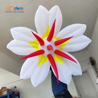 Ballon géant gonflable en forme de fleur, matériau polyester 210T, taille personnalisable, événements de mariage et festivals, éclairage LED RGB 16 couleurs