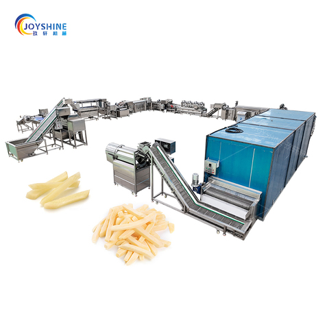 100kg/H Fully Automatic Quick-Frozen French Fries Line From Peeling to Packaging Energy-Saving for Snack Factory & Workshop