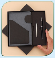 Carnet de notes A5 personnalisé en cuir PU de luxe, journal professionnel, carnet d'adresses à couverture rigide avec stylo, ensemble de cadeaux élégants et souvenirs.