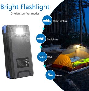 Banco de energía Solar plegable de 20000mAh cargador inalámbrico Qi para <span class=keywords><strong>iPhone</strong></span> resistente al agua con linterna - Product Image 4