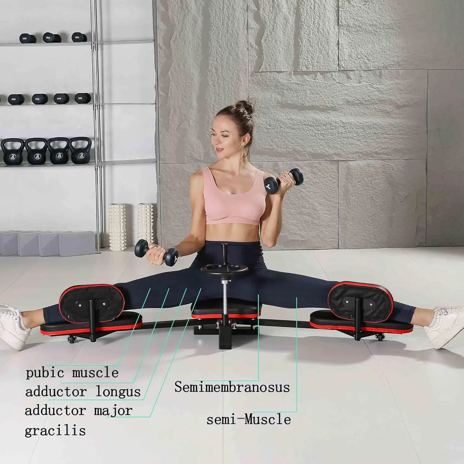 Wellshow Leg Stretcher Máquina 180 Graus pro Leg Stretcher Máquina Ajustável Crianças Artes Marciais Dançarinos Trainer Stretch Thigh