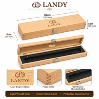 Caja para Cuchillos de Madera de Fresno Natural, Construcción con Juntas Dentadas, Embalaje con Inserto de Espuma, Almacenamiento de Cuchillos de Chef al por Mayor, Proveedor OEM