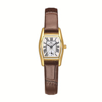 Jam Tangan Wanita Kulit Coklat Mewah Ringan, Mesin Quartz Kecil, Kaca Stainless Steel, Desain Unik, Perhiasan Jam Tangan Quartz