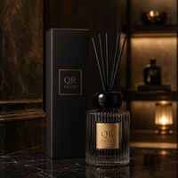 Meilleure Vente : Bouteille de diffuseur personnalisable de 120 ml avec bouchon, design décoratif de luxe sans flamme, pour parfum d'ambiance, en verre, pour diffuseur à bâtonnets.