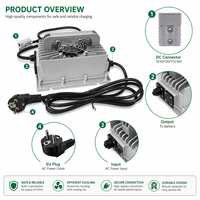 Chargeur de batterie Lifepo4 AC/DC Longrun Q2-800W 800W 24V-72V IP66 étanche, chargeur rapide en alliage d'aluminium, efficacité de 93%