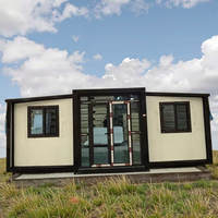 Contenedor de paquete plano de 40 pies, panel sándwich prefabricado extensible de dos dormitorios para casas móviles y remolque de casa móvil de acero