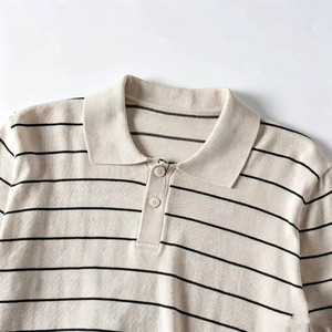 TAOP&ZA 2026 Nuovo Arrivo Estivo Maglione da <span class=keywords><strong>Uomo</strong></span> a Collo Alto Versatile a Maniche Corte in Maglia a Costine a Righe Vestibilità <span class=keywords><strong>Slim</strong></span> 3284419 - Product Image 3