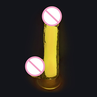 Kovida Wholesale g Spot a Spot Massage Fluorescence Lesbian Dual Transparent Dildo Glow in the Dark