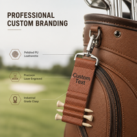 Sac de golf personnalisé étiquette en cuir Golf Tee Holder Laserable similicuir balle de golf marqueur porte-clés accessoires