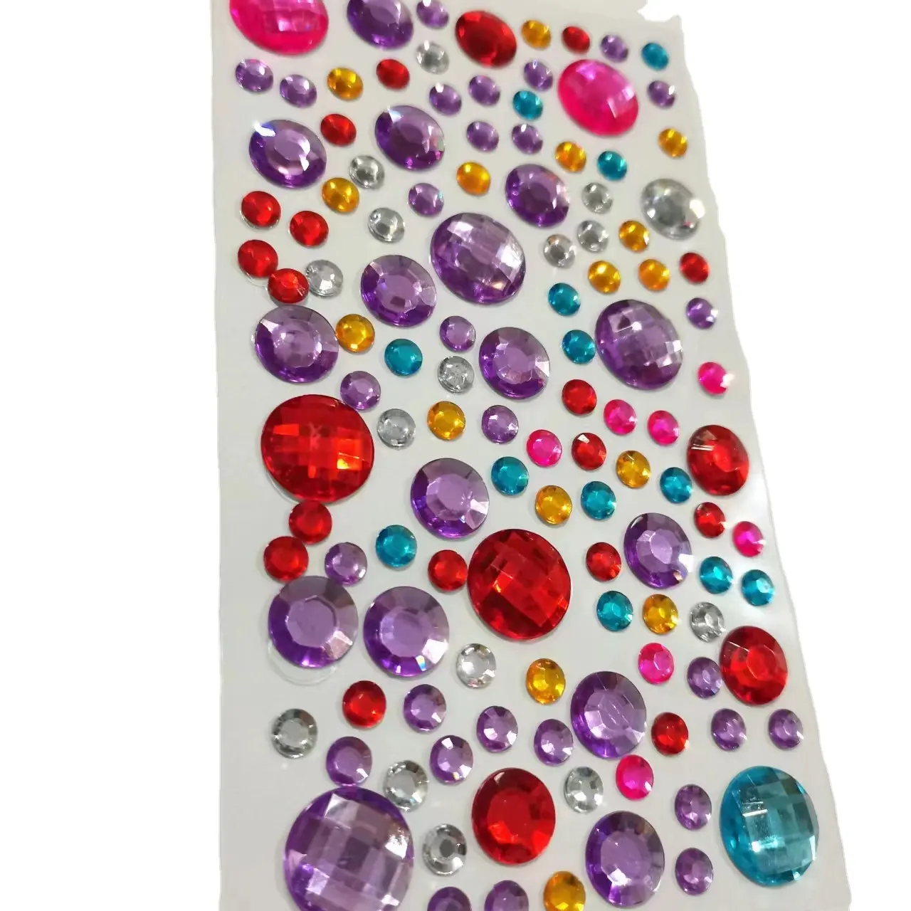 Red Purple Blue Color Acrylic Gem Sticker Embellishments Self Adhesive Crystal Diamond Rhinestone Stickers For Face