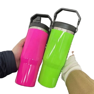 Gobelet isotherme jaune fluo anti-fuite de 30 oz, vierge pour sublimation, sans BPA, avec poignée, pour café de voyage - Product Image 2