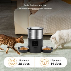 4.5L Stainless Steel Smart Pet Feeder WiFi Timed Portion Feeding Multi Plug for Cat <strong>Dog</strong> with Dual <strong>Bowl</strong> Large Capacity Design - Product Image 3