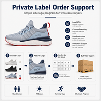 Chaussures de course personnalisées, respirantes, avec empeigne en tricot élastique, semelle légère en EVA, baskets avec logo imprimé sur le côté, pour le sport unisexe