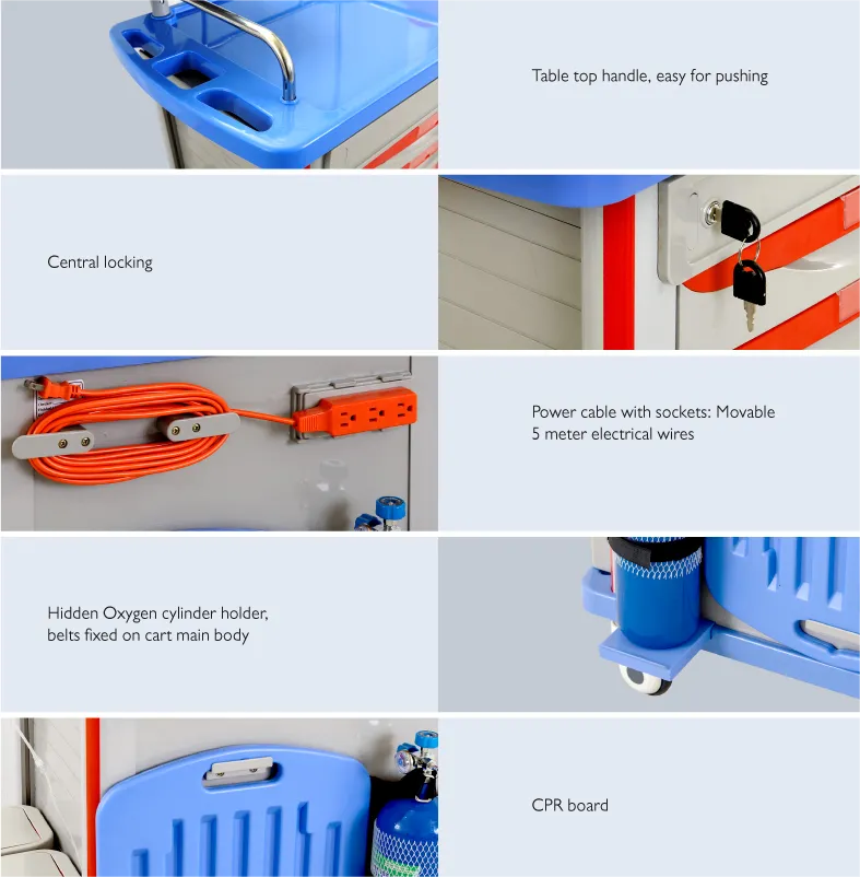 Professional ABS Hospital Medical  Drug Trolley AnaesthesiaTrolley