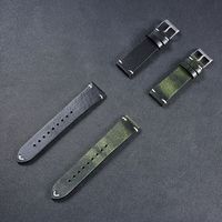 Bracelet de montre vintage en cuir italien ciré à l'huile 20/22mm, en cuir de vachette vieilli, personnalisable OEM ODM