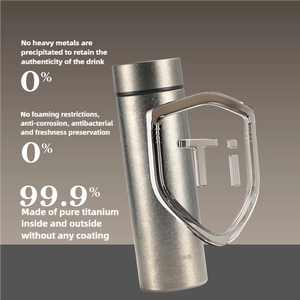 Venta al por mayor Material de titanio de mano 500ml taza de café y agua termo de vacío doméstico - Product Image 3