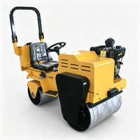 Compacteur routier vibrant à double tambour portatif à poussée manuelle 330 kg avec moteur