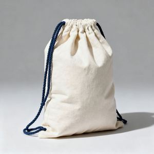 Factory Supplier Canvas <b>Drawstring</b> <b>Backpack</b> Bag Fashion Style Custom Letter LOGO Printing Organic Cotton Draw String Bag - Product Image 1